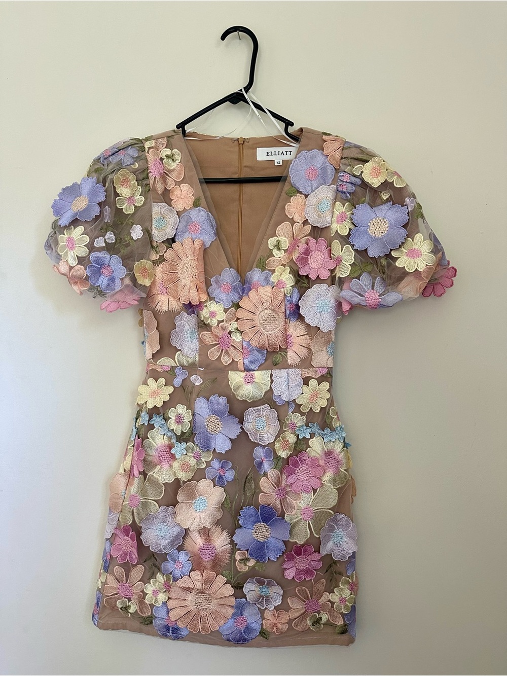 Elliatt Anthea Dress with Pastel Floral Appliqué